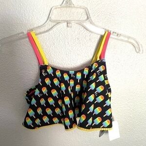 SKECHERS ice cream summer theme bikini flounce top size 12